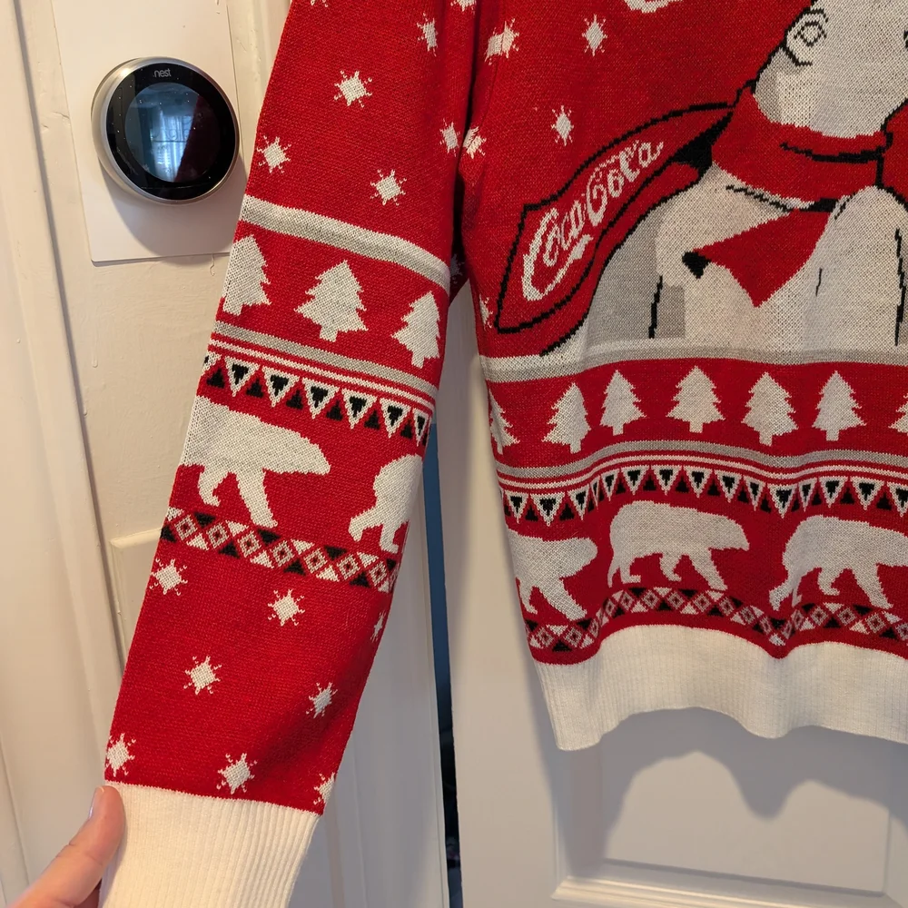 Coca Cola Red and White Crewneck Sweater with Polar Bear Design - Picture 3 of 8
